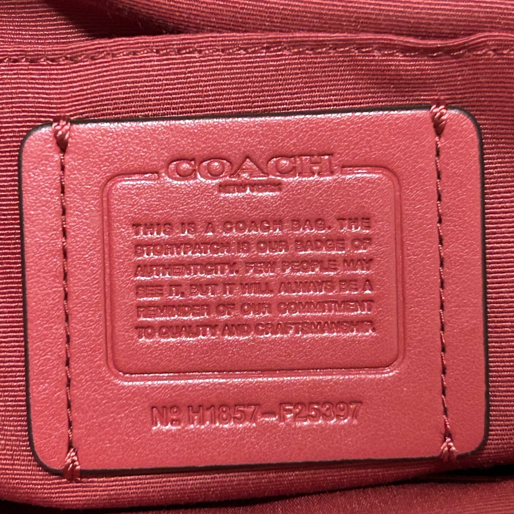 COACH Brooke Crossgrain Leather Carryall Satchel in Dark Red w/Silk Coach Twilly - Picture 13 of 13